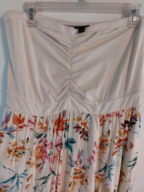 torrid Cream Ruched Bodice Strapless Midi Dress Size 0/14
